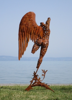 Big rusty garden angel